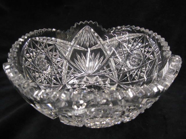 Fry Cut Glass Bowl 8'' signed