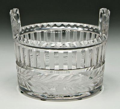 Fry intaglio cut glass ice tub,