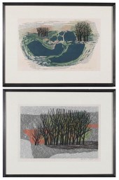 FUJITA FUMIO TWO WOODCUT PRINT