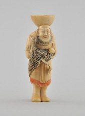 Fukurokuju with a Stork Ivory