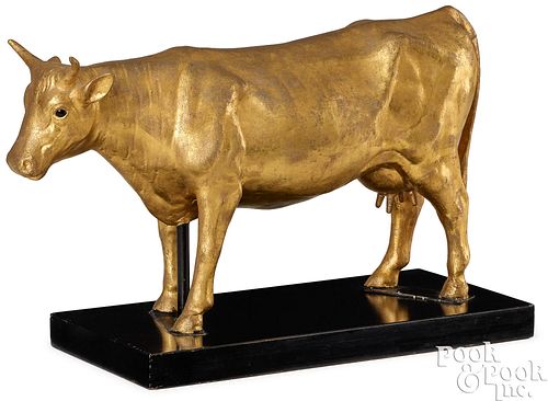 FULL-BODIED COPPER COW WEATHERVANE,