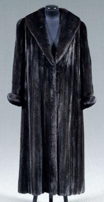 Full-length black mink coat,