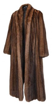 FULL LENGTH BROWN MINK FUR COA