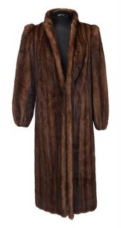 FULL LENGTH BROWN MINK FUR COA