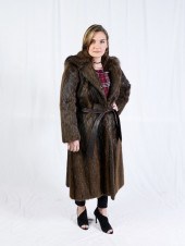 FULL LENGTH HOODED BEAVER COAT