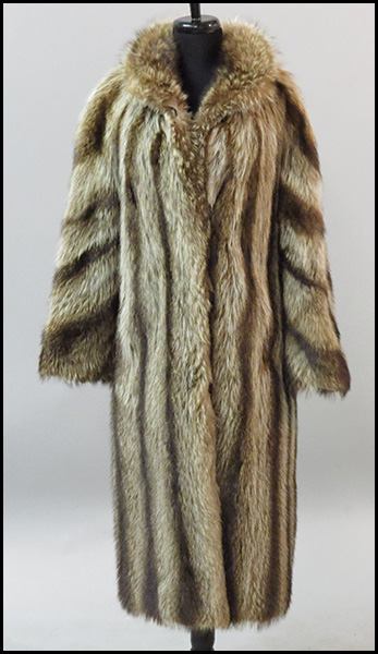 FULL LENGTH RACCOON COAT.