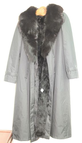 FULL LENGTH RAIN COAT WITH FUR