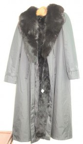 FULL LENGTH RAIN COAT WITH FUR