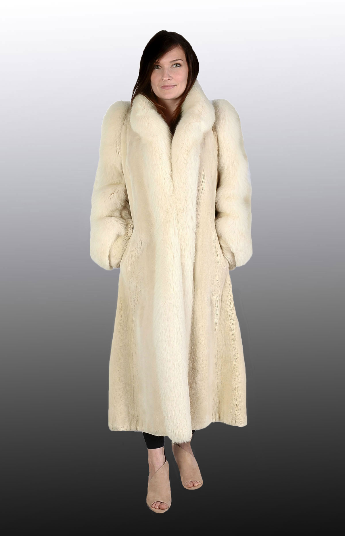FULL LENGTH SHEARED BEAVER COAT