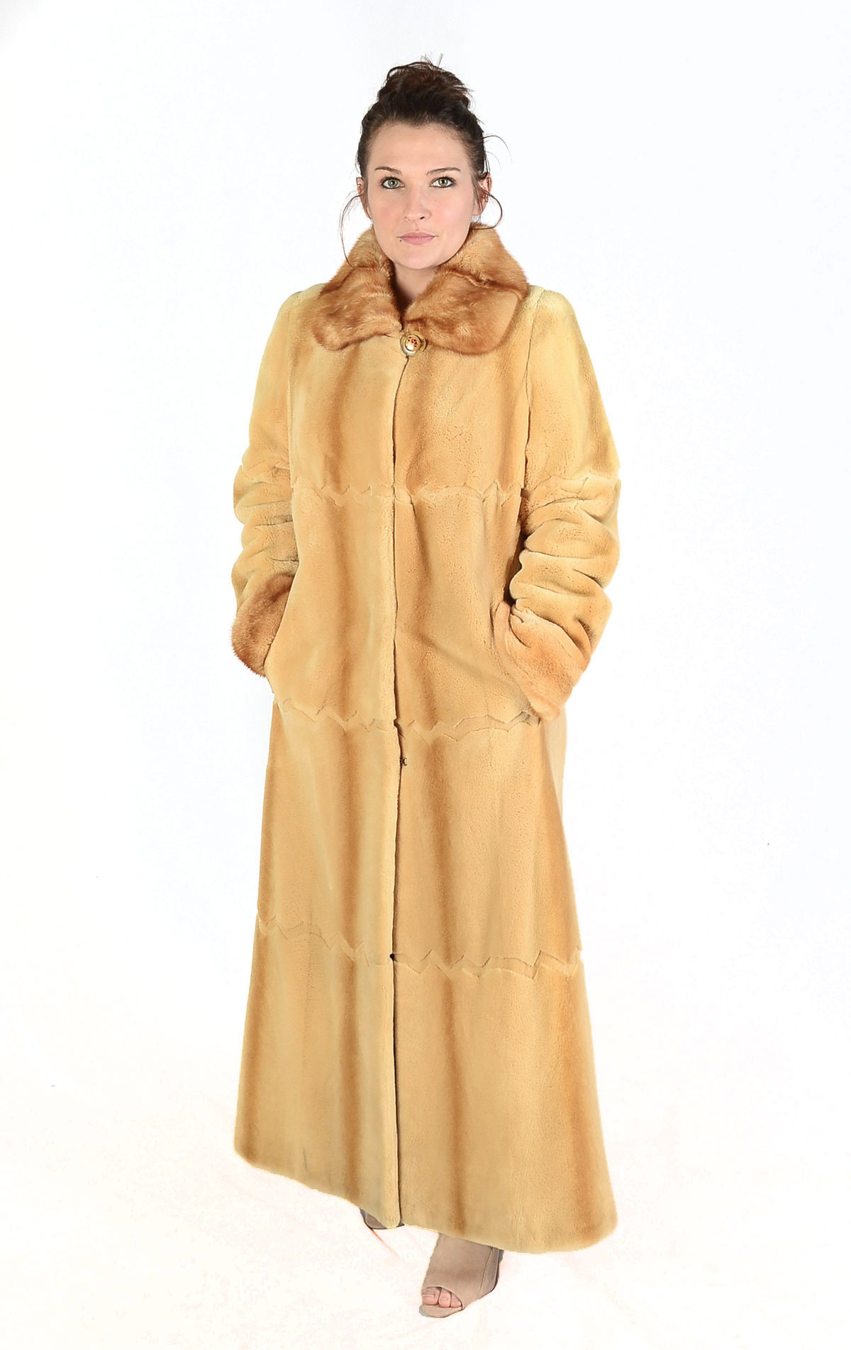 FULL-LENGTH SHEARED BEAVER COAT