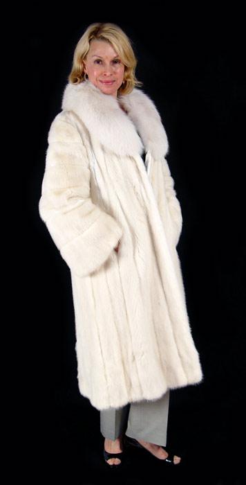 FULL LENGTH WHITE MINK COAT WITH