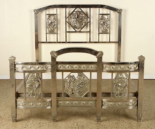 FULL SIZE CHROME IRON ART DECO