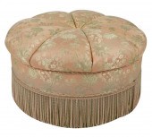 FULLY UPHOLSTERED ROUND OTTOMA