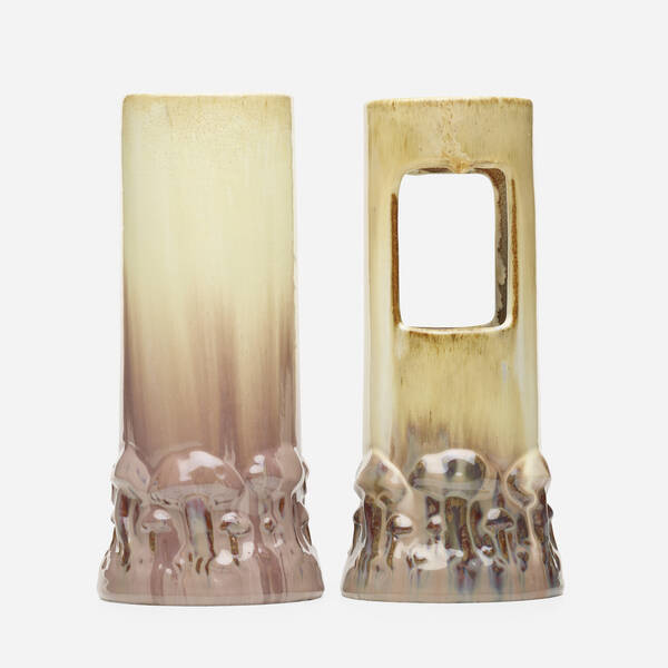 Fulper Pottery. Mushroom vases, set