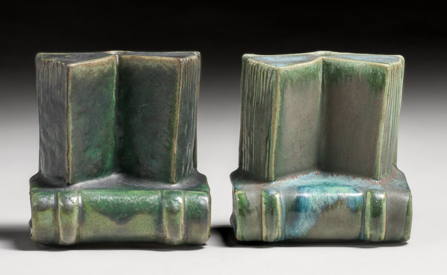 FULPER POTTERY OPEN BOOK BOOKENDS