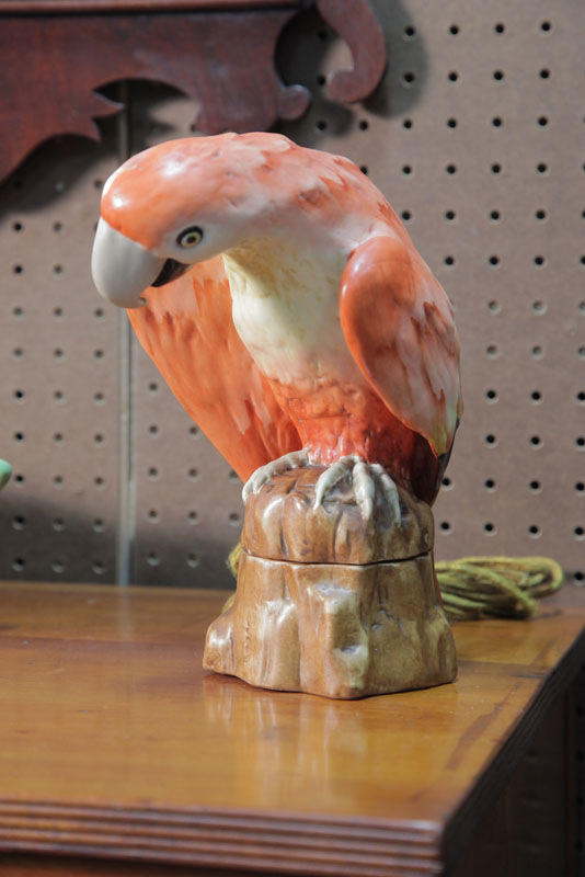 FULPER POTTERY PARROT PERFUME LAMP.