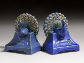 FULPER POTTERY PEACOCK BOOKEND
