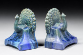 FULPER POTTERY PEACOCK BOOKEND