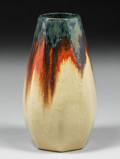 FULPER POTTERY SEVEN-SIDED FLA