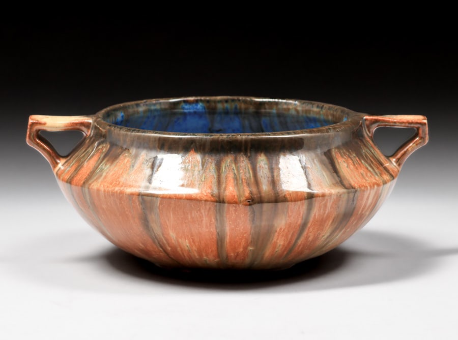 FULPER POTTERY TWO-HANDLED MIRROR