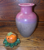 FULPER POTTERY VASE AND MAJOLI