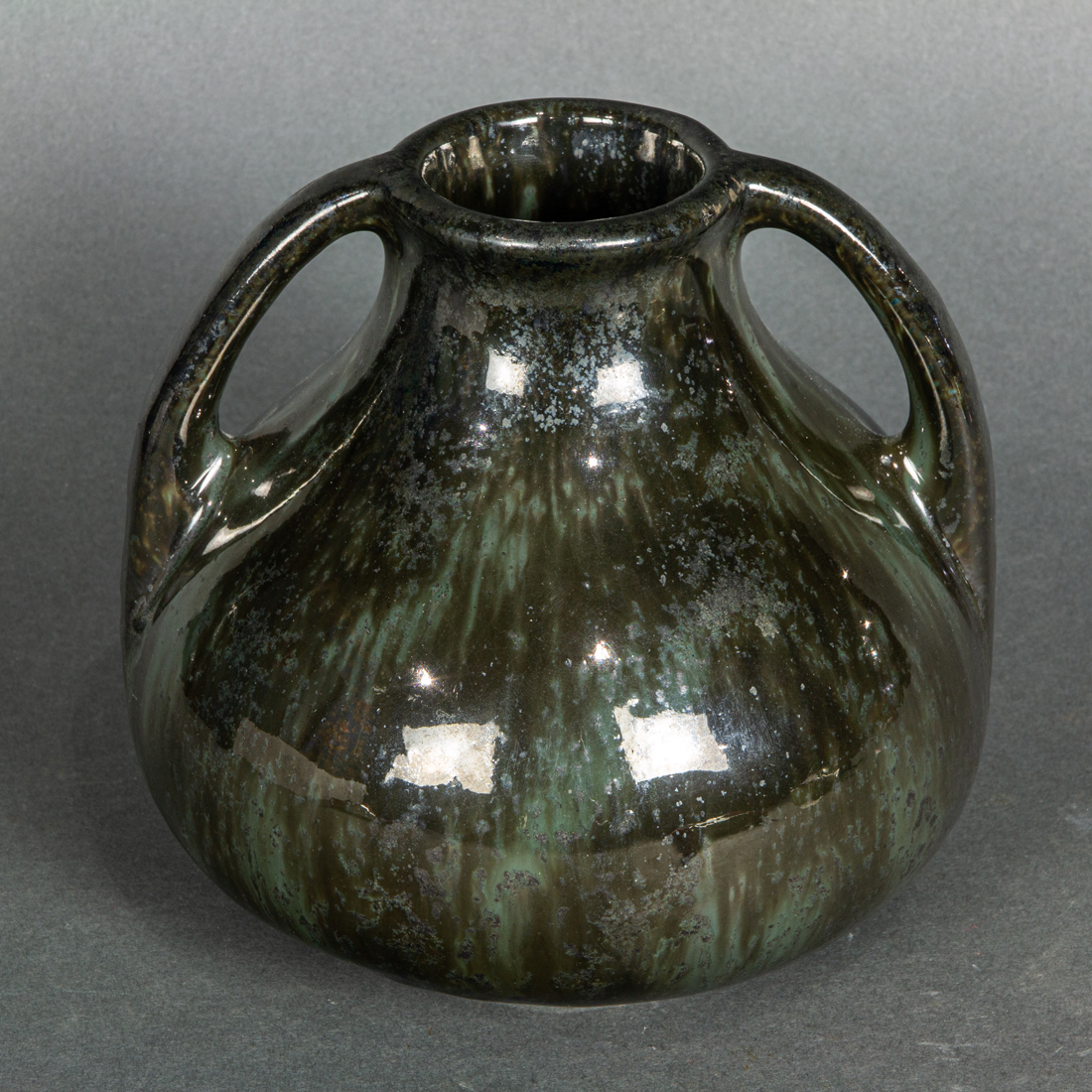 FULPER POTTERY VASE WITH BLACK