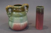 FULPER RIBBED VASE AND A FULPE