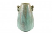 FULPER RING HANDLED JAR, 12 1/