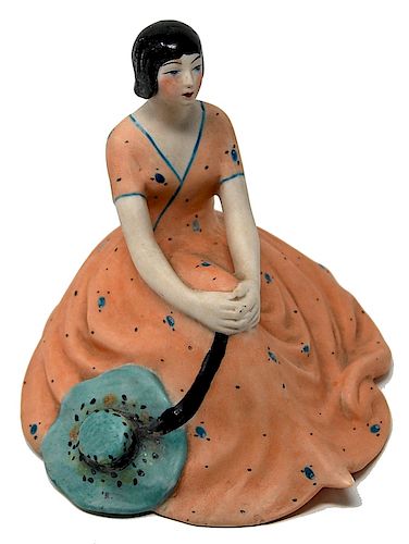 FULPER SEATED LADY LAMPFulper