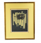 FUMIO FUJITA WOODBLOCK PRINT W