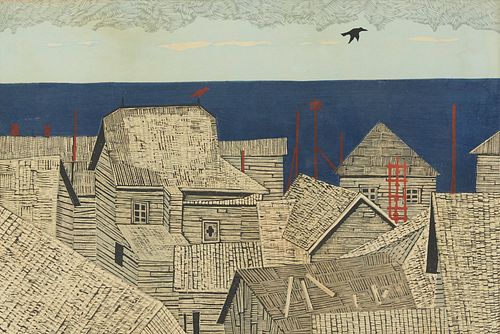 FUMIO KITAOKA ROOFTOPS WOODBLOCK