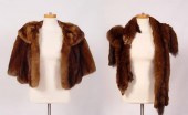 FUR CAPE AND SABLE PELT SCARF: