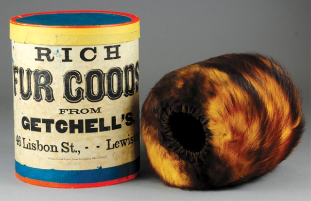 FUR MUFF WITH ORIGINAL CONTAINER C.