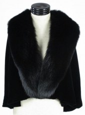 Fur Trimmed Velvet Stole Adrie