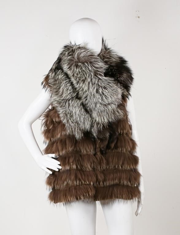 FUR VEST AND STOLEDena New York