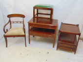FURNITURE LOT, ANTIQUE ARM CHA