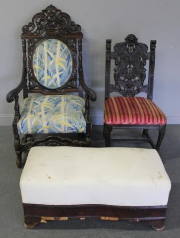 Furniture Lot Including a Carved