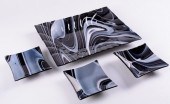 FUSED GLASS SERVING DISH & BOW