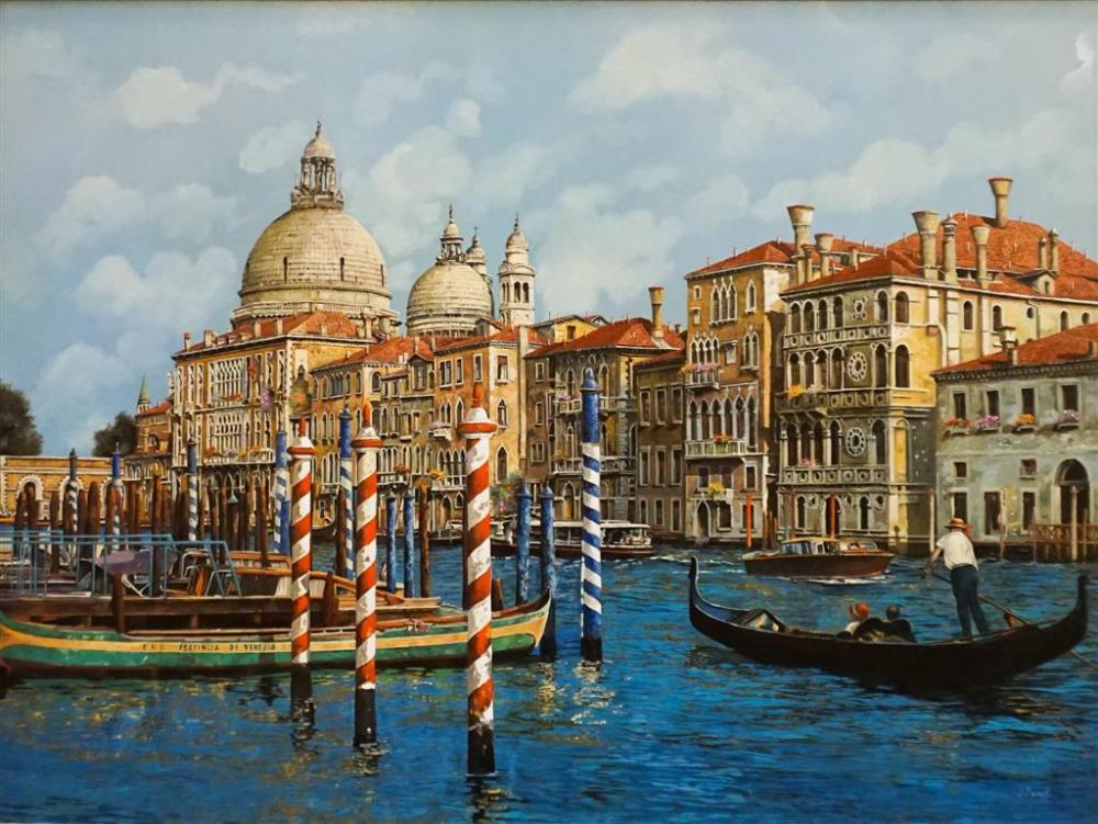 G. BORELLI, IL GONDOLIERE SUL CANAL