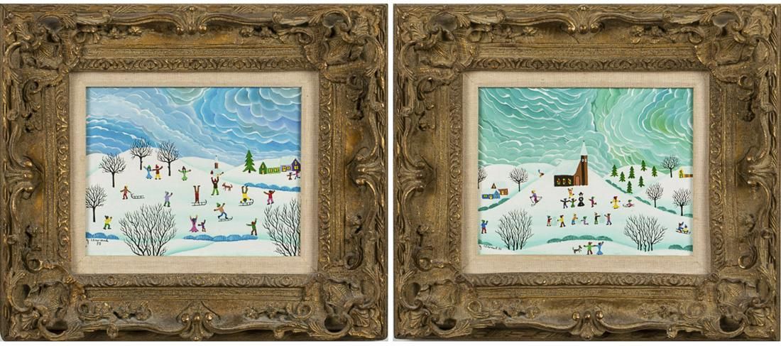G. CLAVREUIL, TWO SNOW SCENES