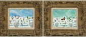 G. CLAVREUIL, TWO SNOW SCENES