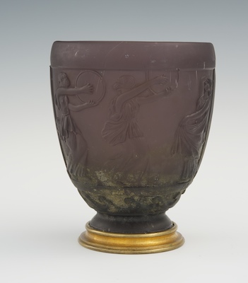 G. deFeure Cast Glass Vase with