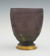 G. deFeure Cast Glass Vase wit
