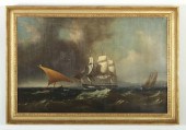 G J DENNY, SHIPS AT SEA, 1868