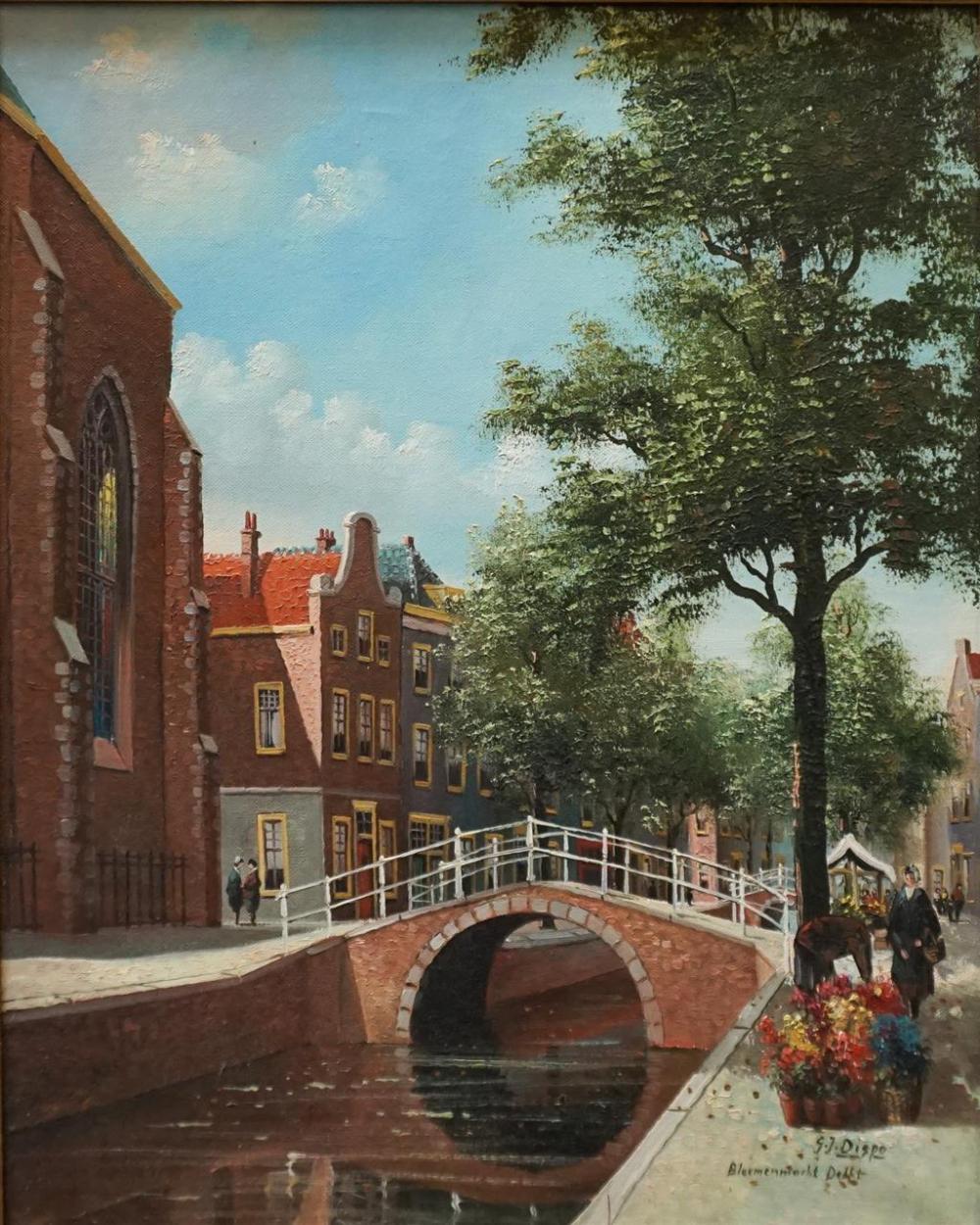G. J. DISPO, CANAL SCENE, OIL ON