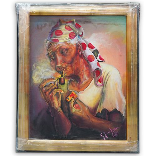 G. JOURDAN (HAITI) SIGNED ACRYLIC