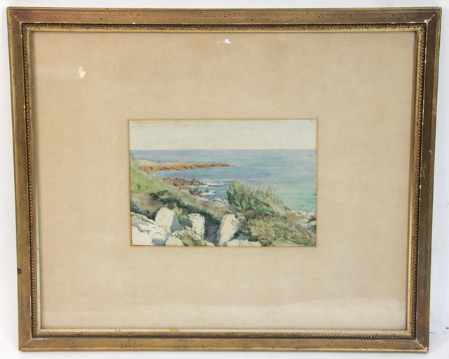 G M Cuss Cap Martin watercolour