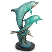 G. MANCINI BRONZE DOLPHIN SCUL