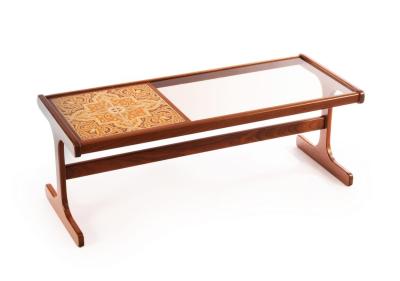 G-Plan, a tiled and smoked glass