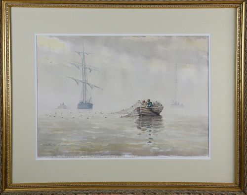 G. S. HILL WATERCOLOR ON PAPER "NET